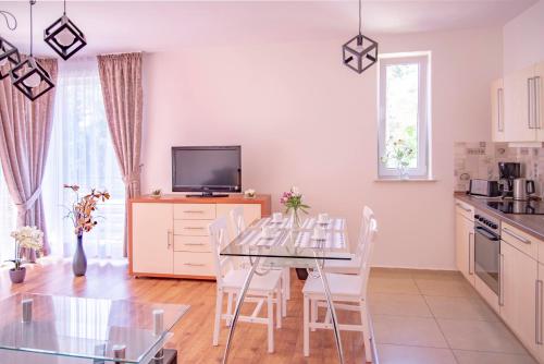 Η κουζίνα ή μικρή κουζίνα στο Apartamenty Kornel