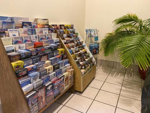 a room with shelves filled with cards and other items at Knights Inn & Suites Dublin in Dublin