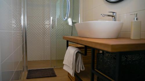 Ett badrum på Apartment Aria