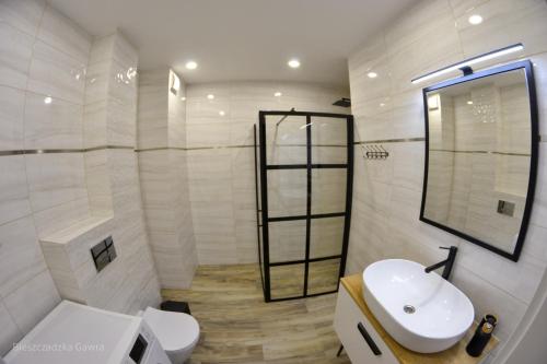 Vannituba majutusasutuses Apartament całoroczny Bieszczadzka Gawra