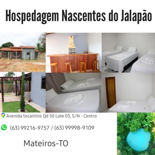 a collage of photos of a house at Hospedagem nascentes do jalapao in Mateiros