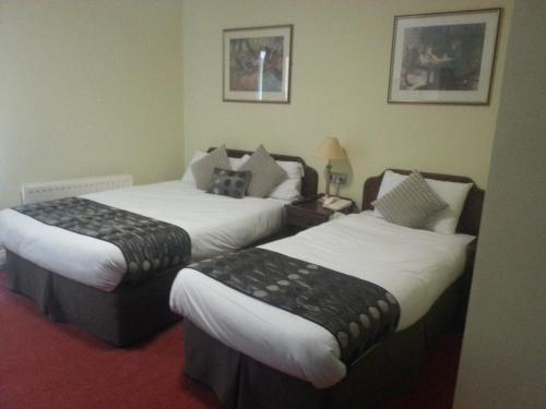 a hotel room with two beds in a room at Munster Arms Hotel in Bandon
