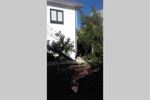 a view of a white house with a window at Casa Isabel 2 bedroom apartment near Porto in Fânzeres