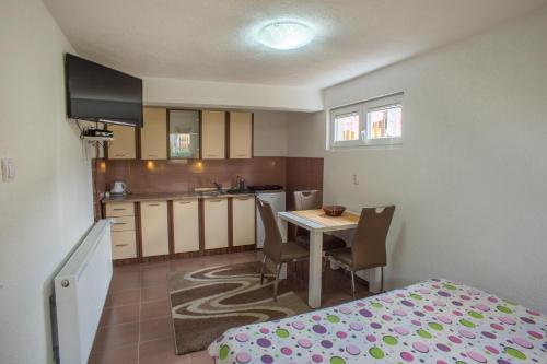 Kuchyň nebo kuchyňský kout v ubytování Apartments Dedeic