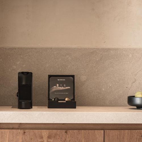 a cell phone sitting on top of a counter at Seven Rocks in Paliouri