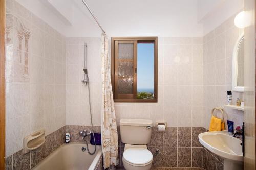a bathroom with a toilet and a sink at Iliada Villa 4 in Peyia