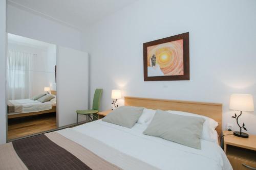 Posteľ alebo postele v izbe v ubytovaní Green Apartment