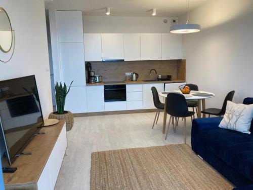 Kuchyň nebo kuchyňský kout v ubytování Rogowo Pearl Apartament Resko
