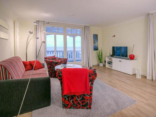 Posezení v ubytování Strandvillen Binz - Ferienwohnung mit Meerblick, 1 Schlafzimmer und Balkon SV-762