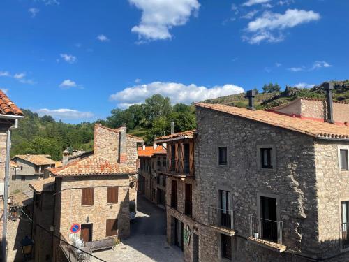 a view of the town from the castle at Fonda Peremiquel in Castellar de NʼHug