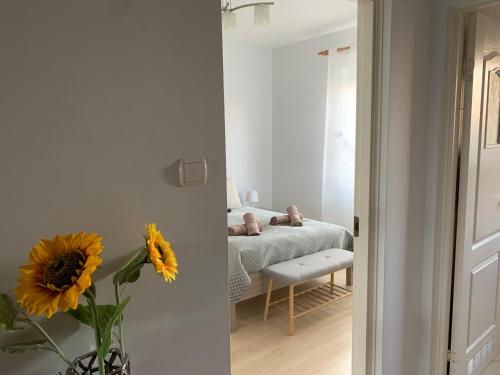 Apartament Szczecin Dunskaにあるベッド