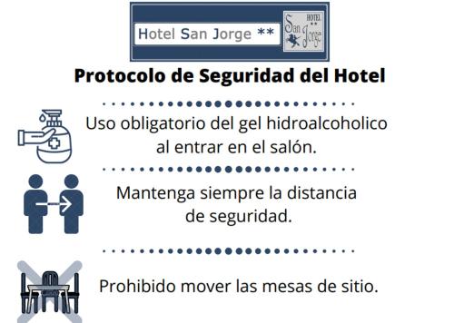 a screenshot of the descriptions of a hotel san lorenzo de exemplified del at Hotel San Jorge in Santurce