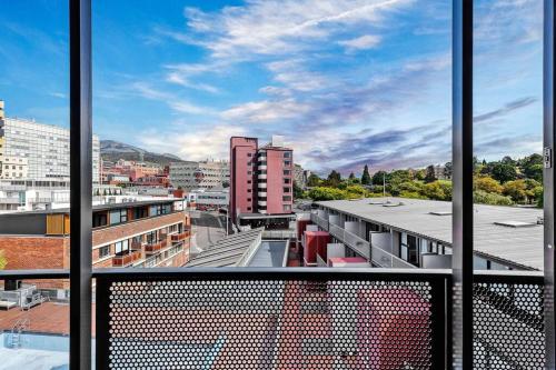 a view of a city from a balcony at Sub Penthouse Luxe suit, CBD, secure parking, in Hobart