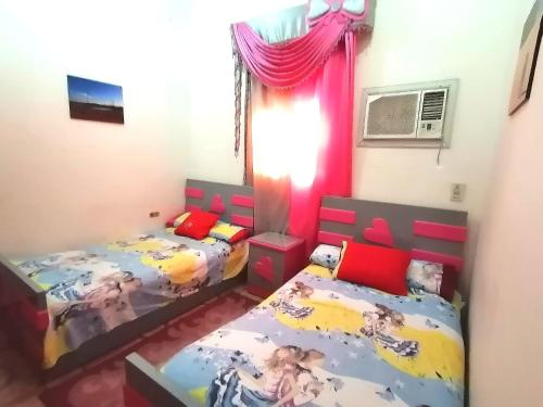 a bedroom with two beds and a window at Safari Abu Simbel in Abu Simbel