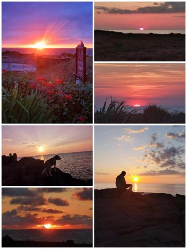 a group of four pictures of a sunset at Ocean Heights B&B in Lissadell