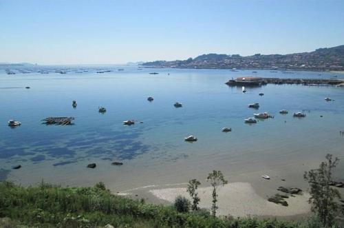 a large body of water with boats in it at Casa Independiente Bella Vista in Moaña