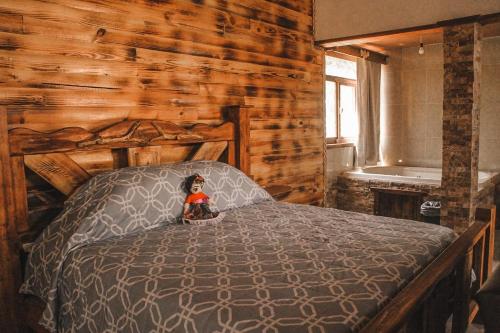Postel nebo postele na pokoji v ubytování Cabaña Luna
