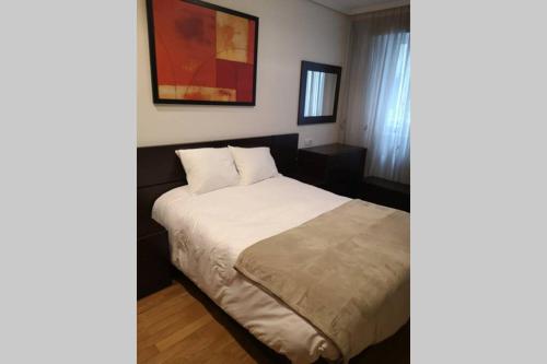 1 dormitorio con 1 cama en una habitación en La casa del centro, en A Coruña