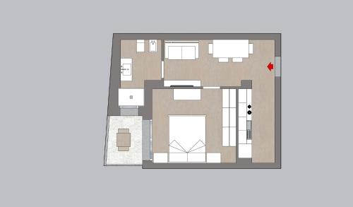 a drawing of a floor plan of a house at Residence Armony in Misano Adriatico