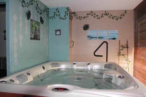 a large bath tub in a bathroom at Villa Monplaisir Zen in Latrape