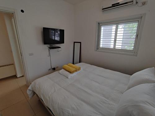 Cama ou camas em um quarto em 2BDR Holiday Home by Mezizim Beach and TLV Port!