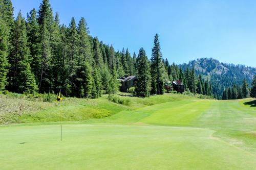 a view of a golf course with a green at Squaw Valley Ski Flat in Olympic Valley