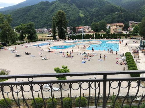 a group of people in a swimming pool at Linden Tree Apartment in Fojnica