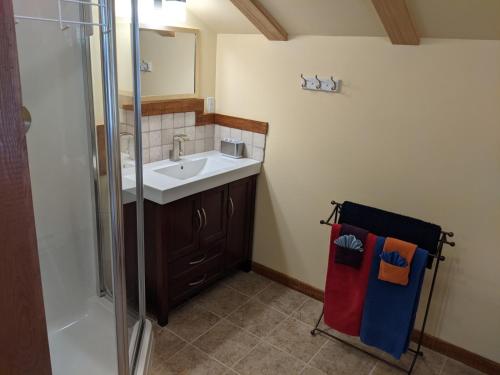 Koupelna v ubytování Tschurtschenthaler Lodge