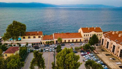 an aerial view of a town next to the water at Montania Special Class Hotel in Mudanya
