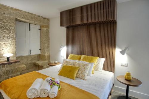 Giường trong phòng chung tại Quinta da Mourinha