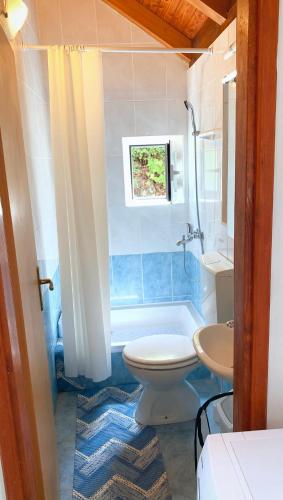 a bathroom with a toilet and a sink at Laura Studio Apartman in Mlini