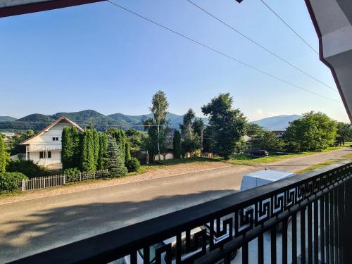a view from the balcony of a house at Pensiunea Lavanda, Piatra-Neamț in Piatra Neamţ