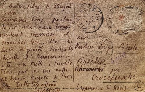 a handwritten letter with a moon on a piece of paper at Hotel Bellavista in Abetone