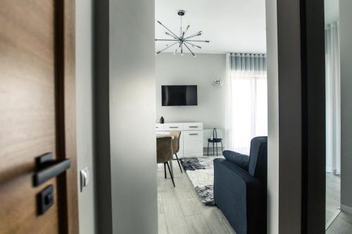 Телевизор и/или развлекательный центр в NEW modern studio apartment in the Old Town Riga
