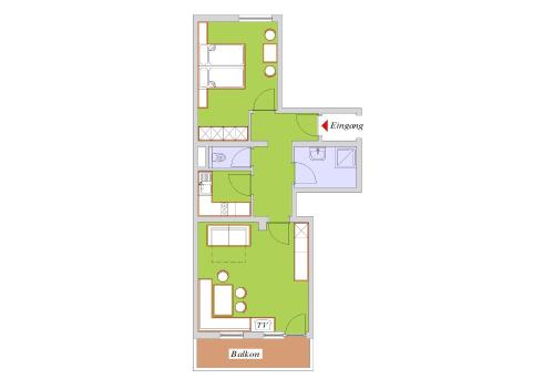 a floor plan of a house at Appartements Kroner in Nauders