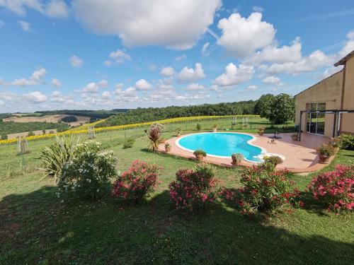 Bazén v ubytování Les Hauts de Grazac, Chambres et Tables d'hôtes nebo v jeho okolí