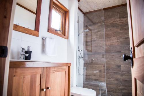 Koupelna v ubytování Cabañas Santa Margarita