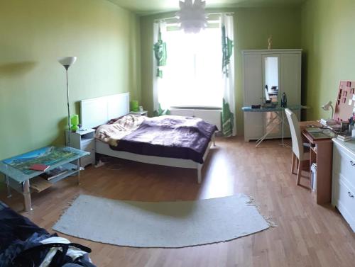 Posteľ alebo postele v izbe v ubytovaní Salki Apartman