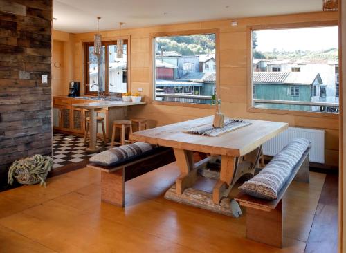 Posezení v ubytování Palafito 1326 Hotel Boutique Chiloé