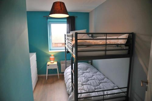 Gite La Grange de Marcel tesisinde bir ranza yatağı veya ranza yatakları