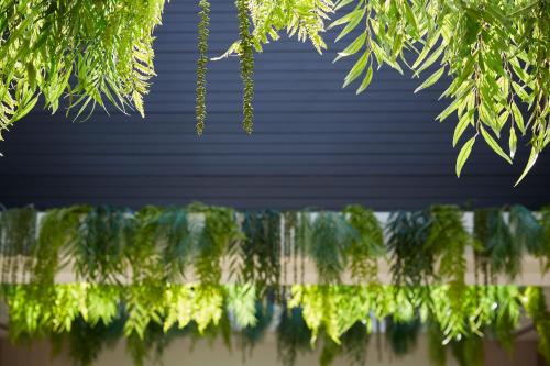 a close up of a blue ceiling with trees at Kimpton Alton Fisherman's Wharf by IHG in San Francisco