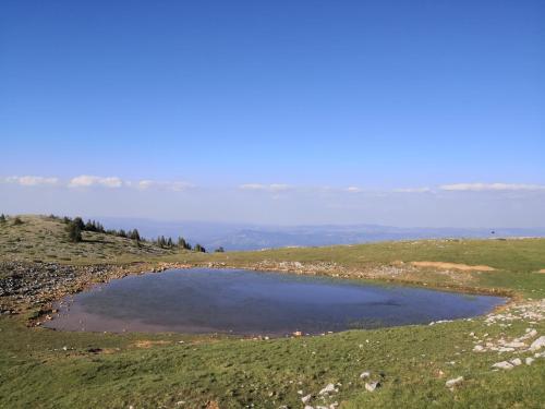 a small pond on the side of a hill at Koliba Pčelica 2 in Bijelo Polje
