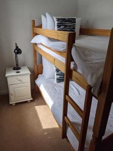 
a bunk bed in a small room at Edderton Lodge in Tain
