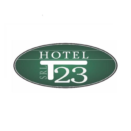 a green hotel sign with the number on it at Hotel T23 in Iaşi