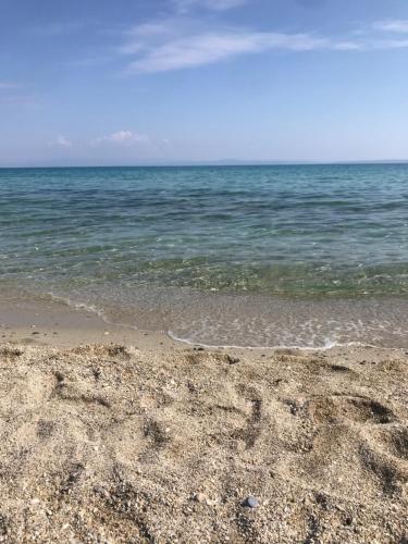 a sandy beach with the ocean in the background at Πεθκοχωρι in Pefkohori