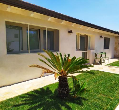 a palm tree in front of a house at Masseria Baroni Nuovi in Brindisi