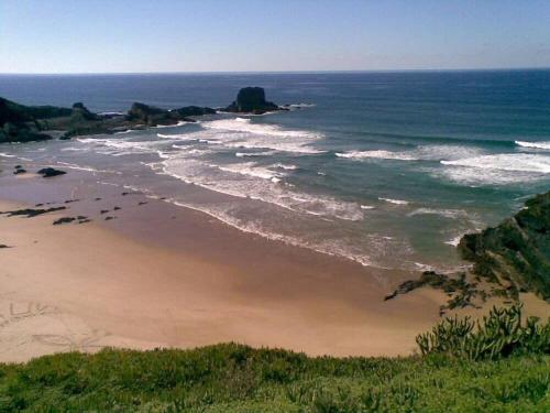 an aerial view of a beach with the ocean at A Casinha da Tita - Moradia com Terraço in Zambujeira do Mar