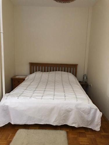 トゥズラにあるApartment Kleoのベッドルーム1室(白いベッドカバー付)