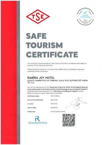 Сертификат, награда, вывеска или другой документ, выставленный в Ramira Joy Hotel