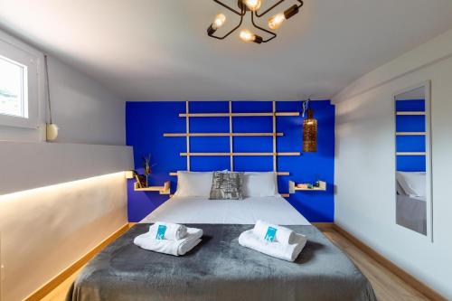 Postel nebo postele na pokoji v ubytování Zumaiako Txapitula - BasKey rentals